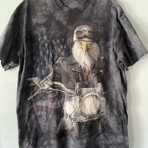 The Mountain Bald Eagle on a motorcycle T shirt